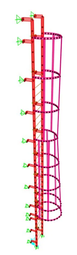 Caged Access Ladder, Jeddah, KSA, steel structure design by Mohamed Mustafa
