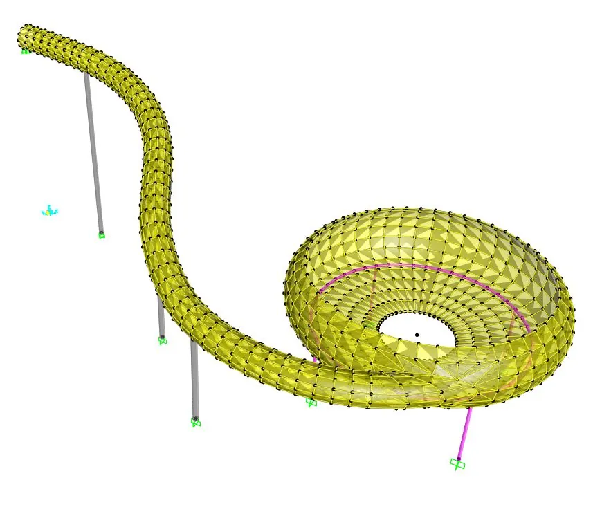 Water slide SAP2000 model by Mohamed Mustafa
