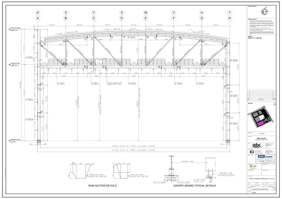 MBC Studios Riyadh steel structure drawing