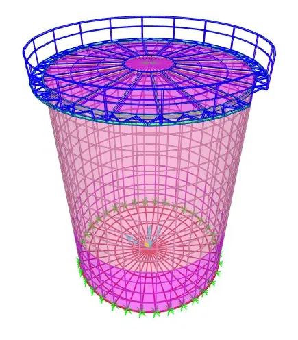 Total Gasoline Tank TK-08, steel structure design by Mohamed Mustafa